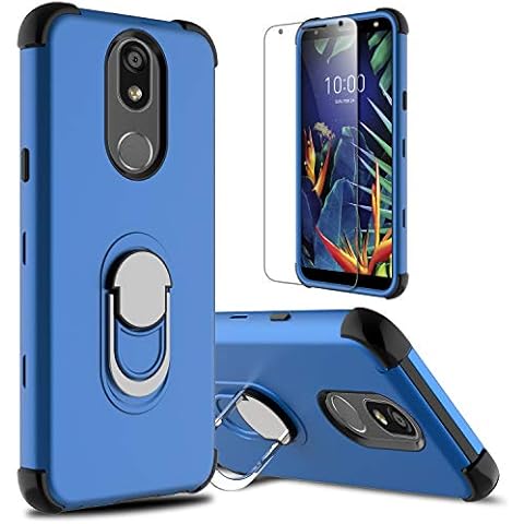 lovpec Case for LG K40 with Soft TPU Screen Protector, Ring Magnetic Holder Kickstand Shockproof Protection Phone Cover Case for LG X4 2019/LG Solo LTE/LG Harmony 3/LG K12 Plus (Blue) Cover