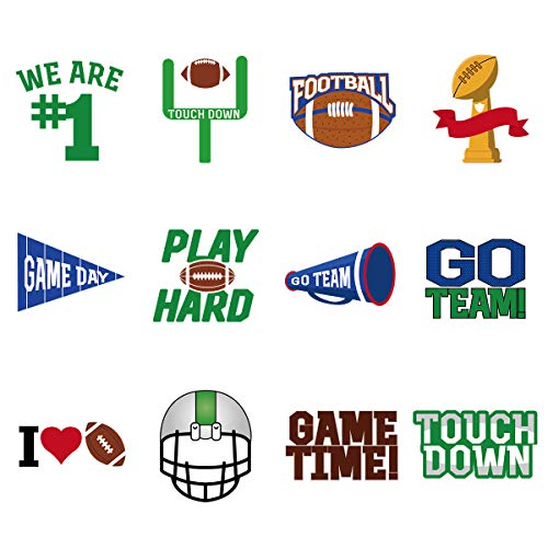 Luoem 72 Pcs Football Face Tattoos Football Temporary Tattoo Football Sports Face Body Stickers For Football Birthday Theme Party Sports Event Game Party Favor Supply - 6 Sheet #TOP6
