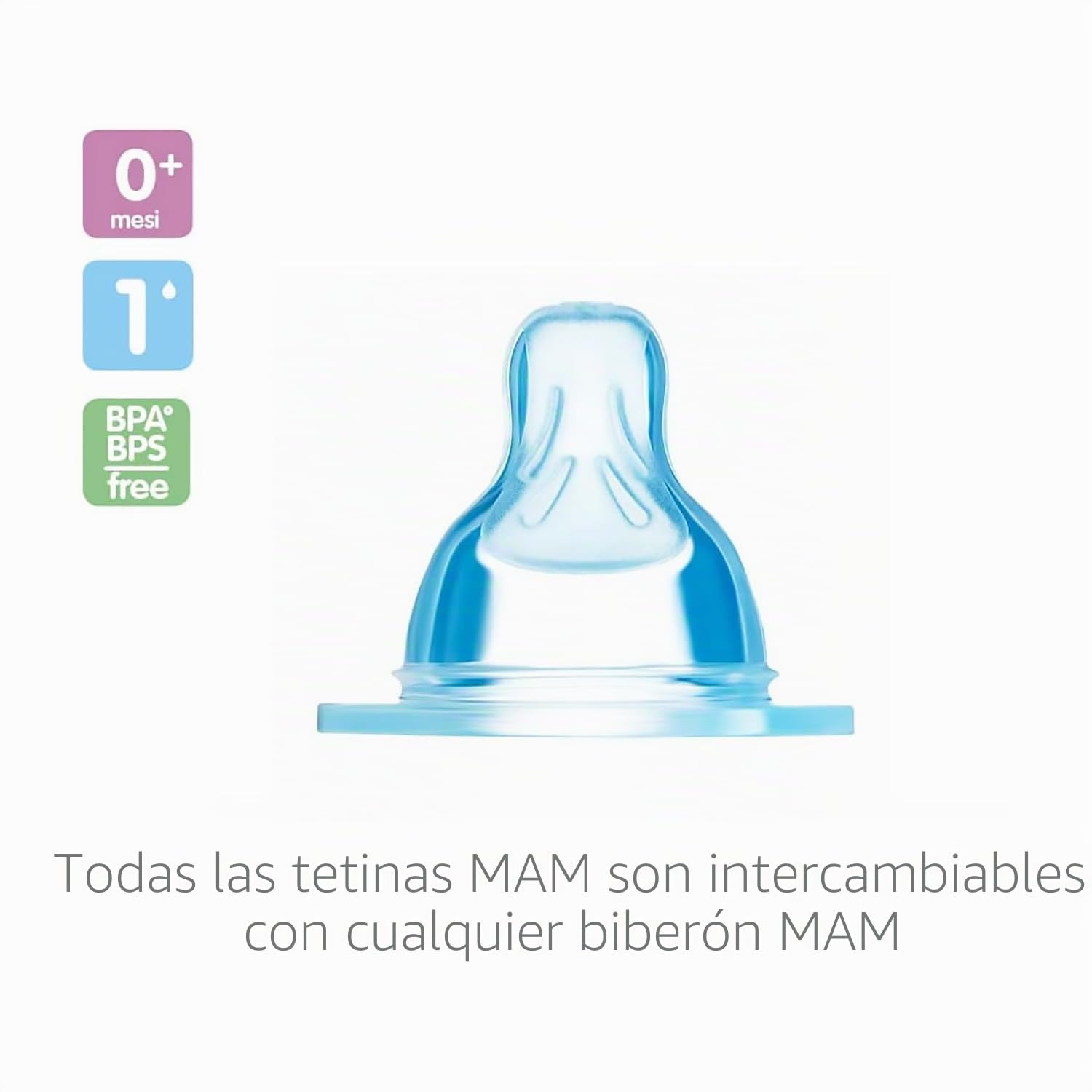 MAM Tetina tamaño X (juego de 2), tetina MAM plana y simétrica de suave silicona SkinSoft para líquidos densos y pimentas, kit de 2 accesorios para bebé a partir de 6 meses para la lactancia y la