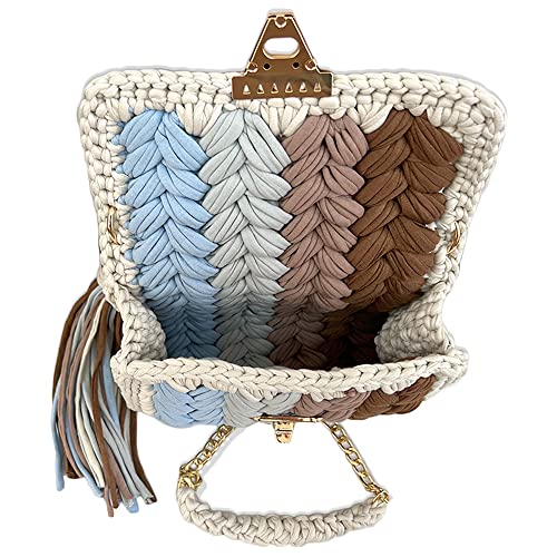 Image of Evening Clutch Bag for Women, Handmade Crochet Wedding Party Purse, Small Flap Formal Crossbody Handbag Evening Clutch
