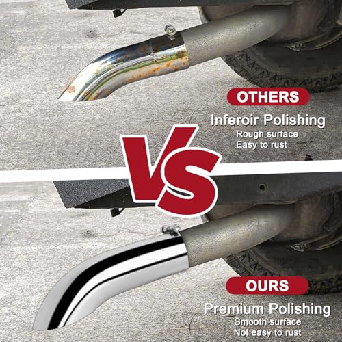 Image of 2.25 inchInlet Turn Down Exhaust Tip, 2.25 inch Outlet 9 inch Length Polished