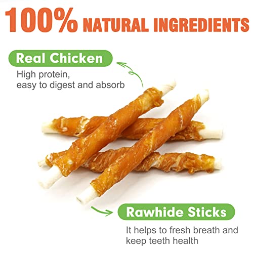 MON2SUN-Dog-Treats-Rawhide-Twist-Chicken-Hide-Sticks-Suitable-for-Puppy-and-Small-Dogs-5-Inch-Pack-of-40