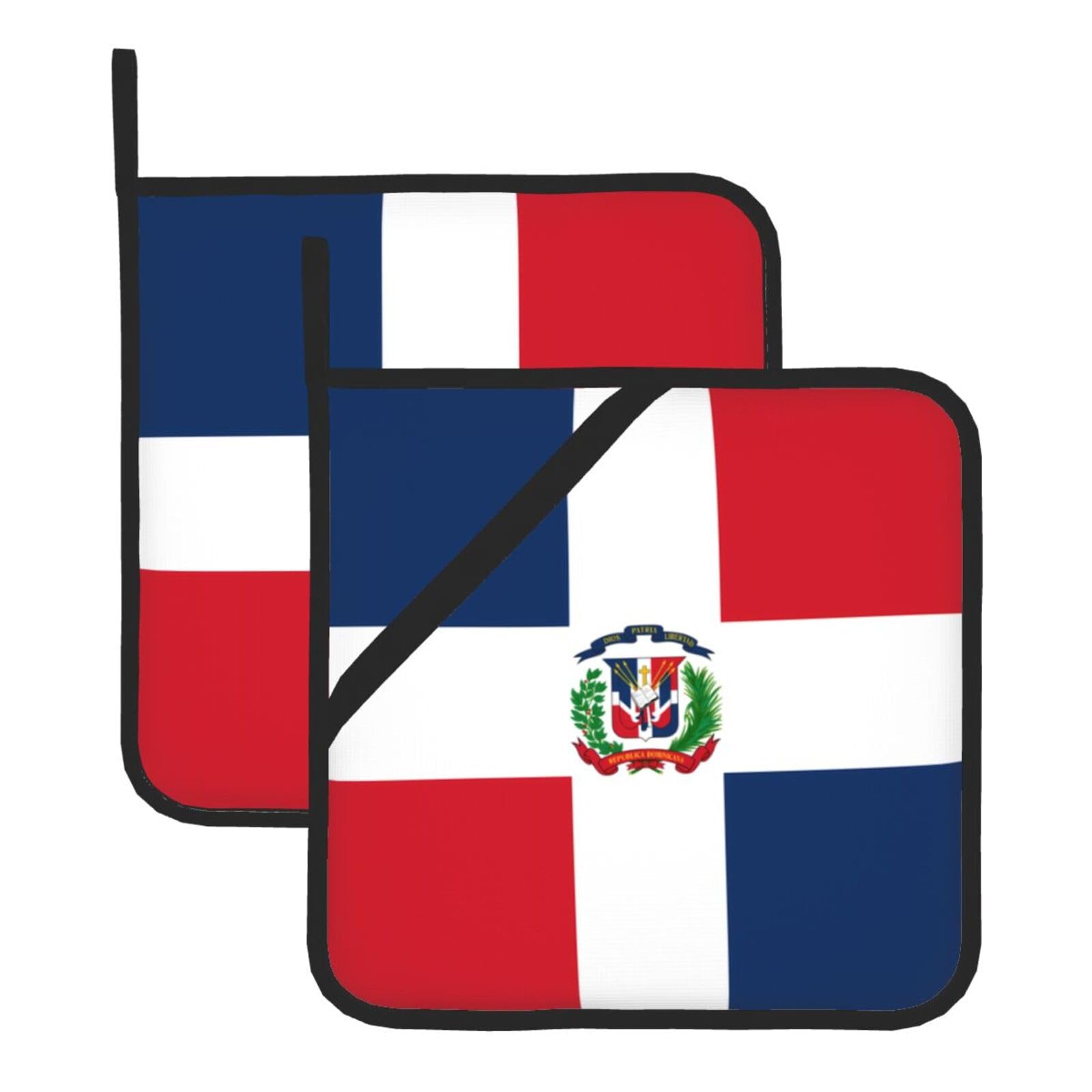 Dominican Republic Square Heat Resistant Trivet Set Thick and Durable for Baking Barbecue Cookware Oven