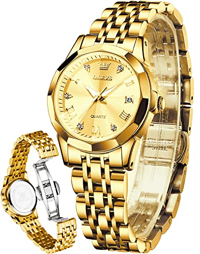 OLEVS Gold Diamond Dress Watch