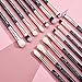 Jessup 15Pcs Professional Makeup Brushes Set Make up Brush Tools kit Eye Liner Shader Wood Handle Natural-synthetic Hair Brushes Pearl Black/Rose Gold T157