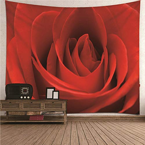 Tapiz de pared de poliéster con impresión 3D de rosa roja grande para salón