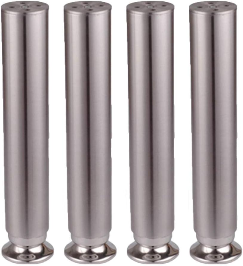 Furniture Legs Metal Table Legs Furniture Feet Stainless Steel Feet Replacement Furniture Risers Legs Couch Legs Sofa Desk Legs Bed Cabinets Risers 4pcs,Silver(30m)
