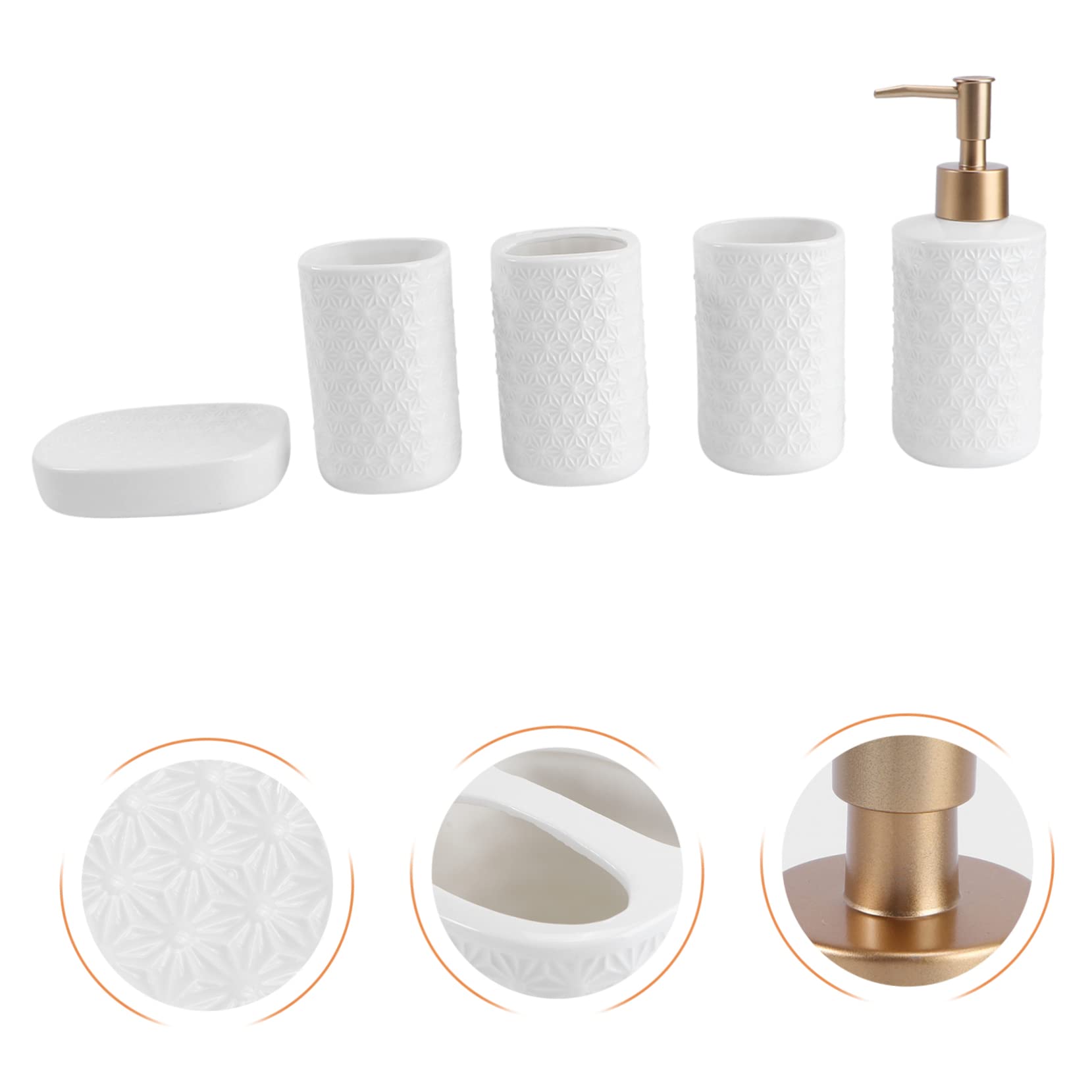 Zerodeko Jabonera Vaso Cepillo Dientes Accesorio Baño Juego Artículos Tocador Diseño Elegante Fácil Limpiar