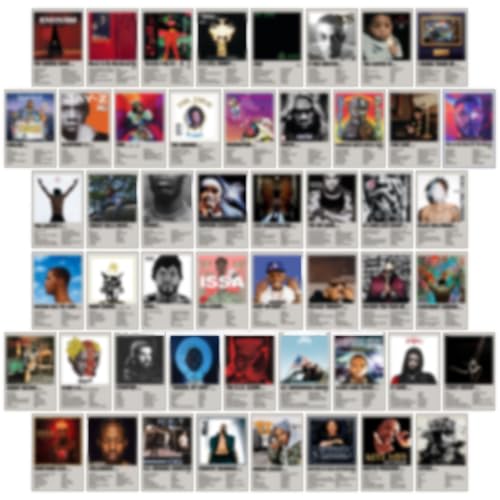 KINYEYE Rappers Album Cover Posters Retro Rappers Music Posters Wall Collage Kit for Teen Bedroom Decor | 4x 6 50PCS Unframed