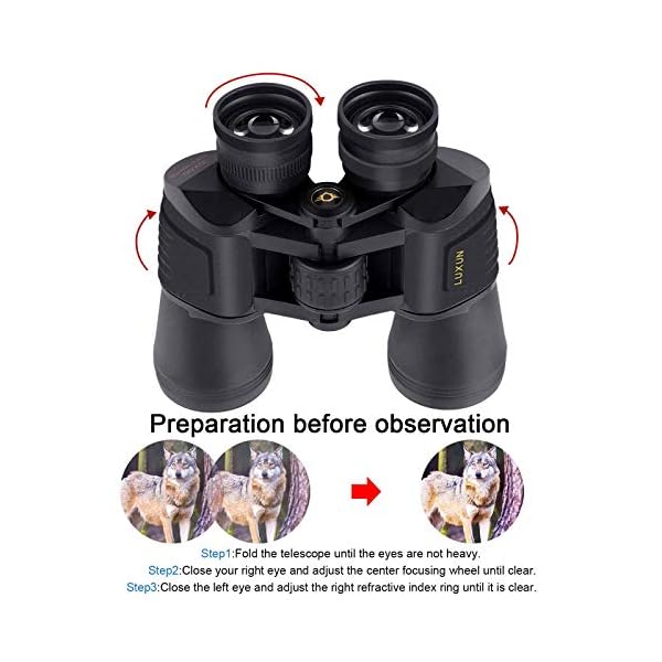 LUXUN 10x50 Fernglas für Erwachsene Kinder, HD Kompakte Fernglas mit BAK4 Prism, Klein High Power Fernglas für Outdoor… – Bild 6