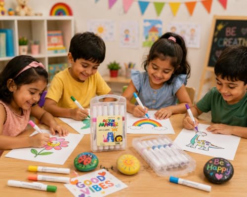 Image of Pack of 6 colouring kits Each kit has 12 acrylic colours. Best return gifts for kids birthday party. Return gifts for boys and girls age 3 4 5 6 7 8 9 10 years old
