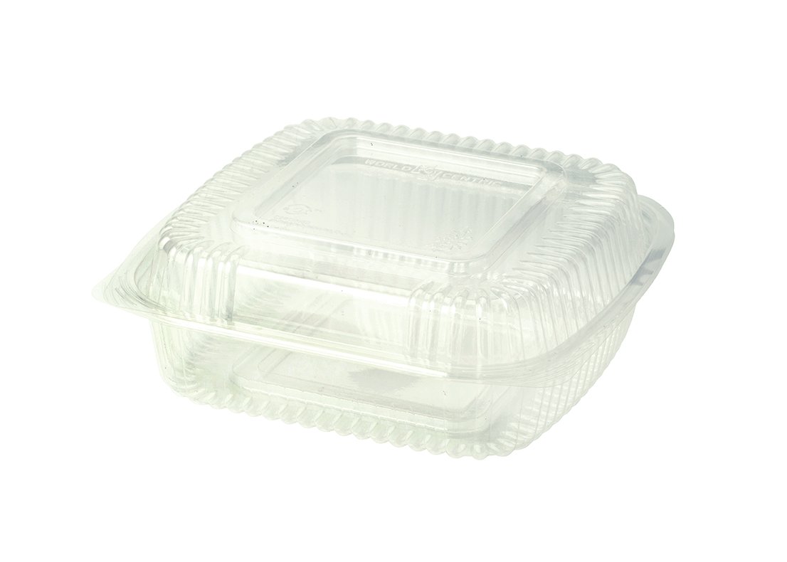 World Centric Clear Hinged Clamshell Take Out, 8 x 8 x 3 inch -- 250 per case.
