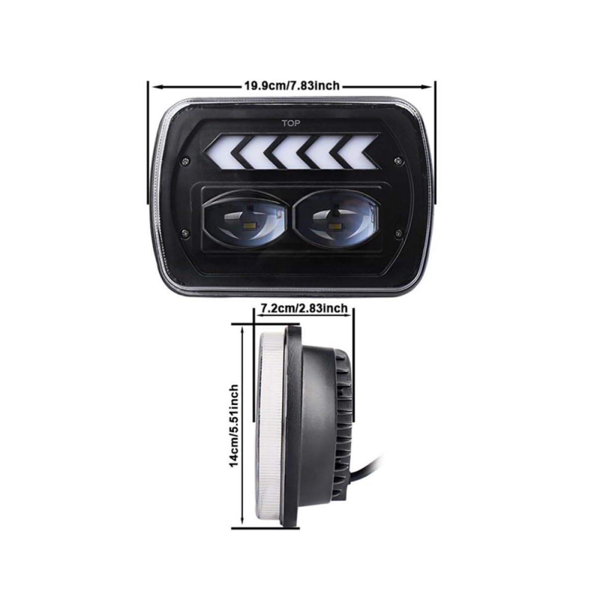 Fari LED per Suv 5x7 Pollici Segnale di Direzione a Scorrimento, Impermeabili Ip67, in Lega di Alluminio, Luce Luminosa e Resistente per Fuoristrada