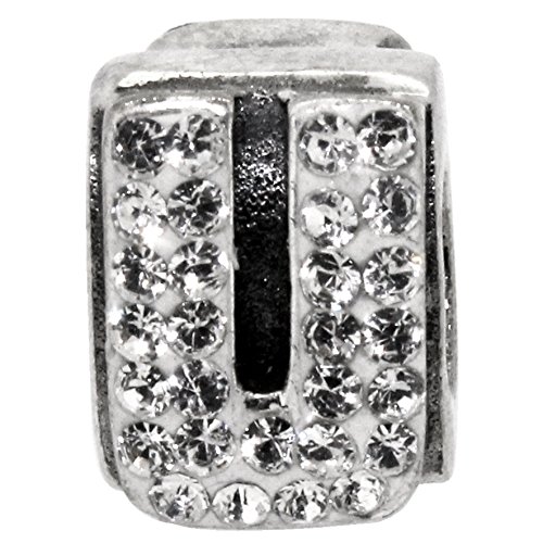 Enlace de plata alfabeto U Bead