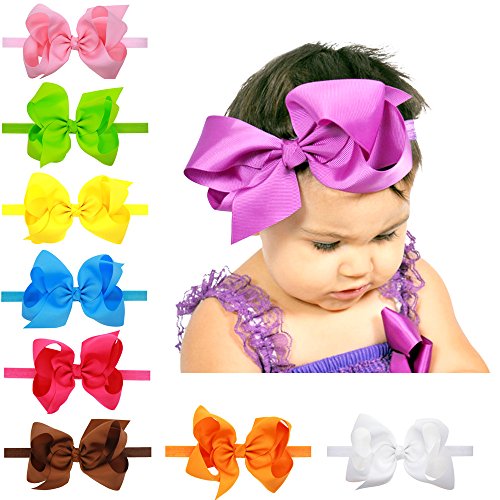 Baby Girls Infant Headbands With Kids Hair Bows(16) (Black), L-3.5" W-2.7 Inch4