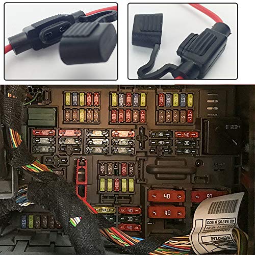 Muhize Inline Fuse Holders And Fuses Kit - Upgraded 16 Gauge Automotive Atc/Ato Standard Fuse Holder With 15 Amp Standard Blade Fuse (10 Pack) #TOP5