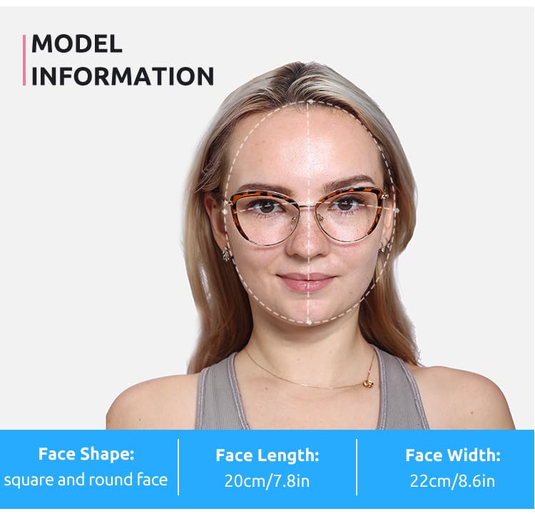 Image of Firmoo Blue Light Blocking Glasses,Anti Eye Strain Anti Headache UV Cut, Cateye Computer Reading Glasses with magnification