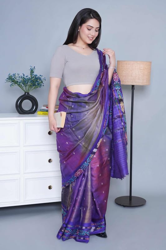 Image of Mlada V-Neck Stretchable Saree Blouse Top for Women | Slim Fit Short Sleeves Solid Cotton Blouses | Readymade Saree Blouses for Women Festive & Ethnic | Blouse Crop Top