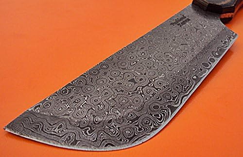 Miniatura 6 de CP-36 Cuchillo de carnicero de acero Damasco de 11.00 pulgadas - Mango Micarta negro/marrón