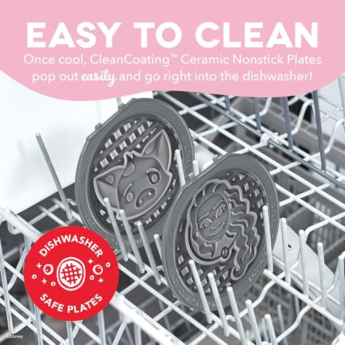 Image of Dash MultiMaker Mini System Removable Plate Set - Ceramic, Nonstick Replacement Plates for Fun-Shaped Waffle Breakfast - Waffle Maker Not Included - 4-Inch - Two-Pack - Moana & Pua