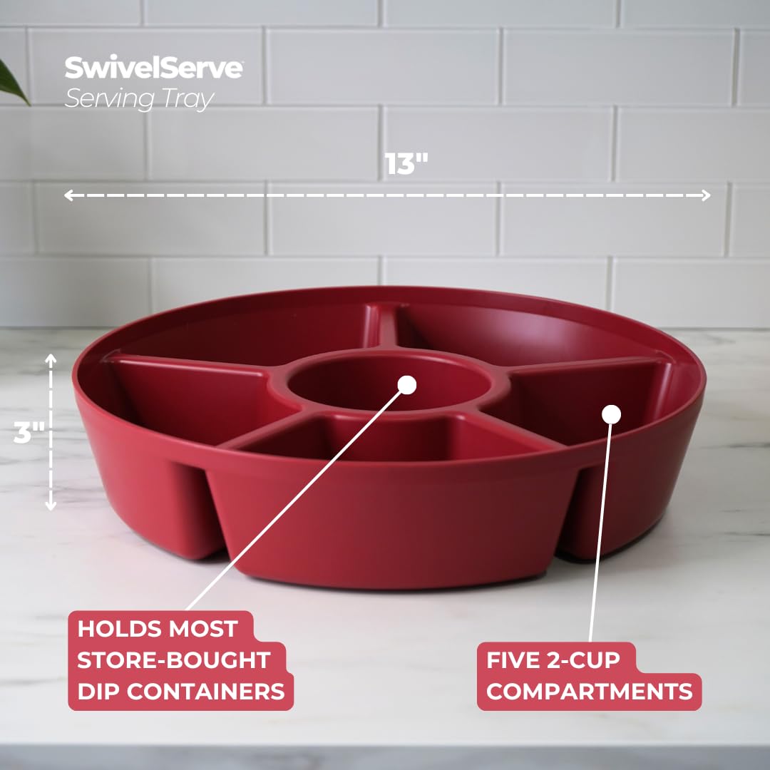 Tegriware - Bandeja dividida resistente con tapa a prueba de fugas, 6 compartimentos divididos para servir y almacenar alimentos, bandeja de frutas, bandeja de verduras, platos de fiesta,