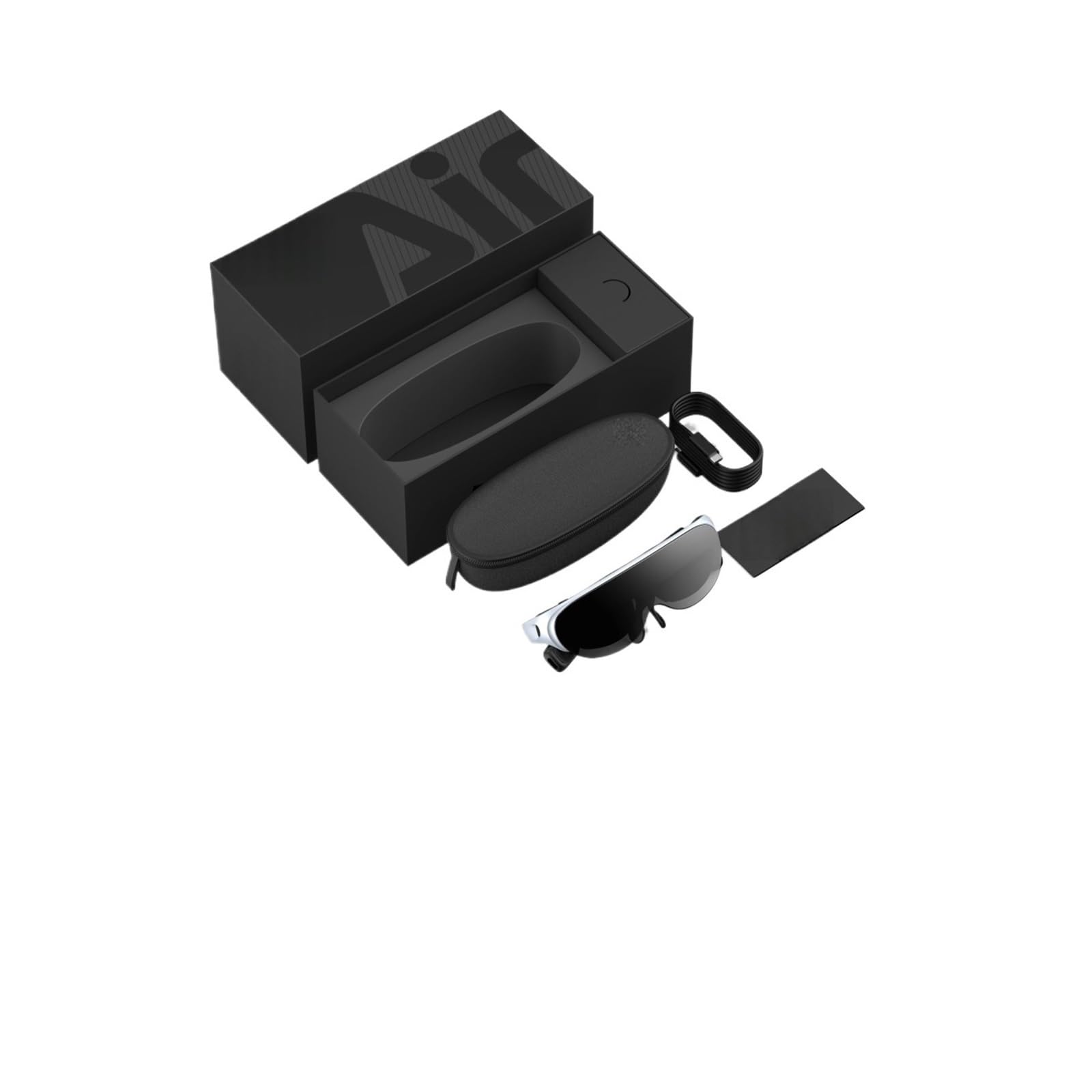 Occhiali AR intelligenti Schermo gigante portatile for visualizzazione Set DP Proiezione schermo for computer for telefono cellulare Display 3D OLED 1080P(Silver)