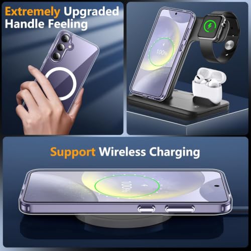 Image of DIZORO Crystal Clear Magnetic Compatible with Samsung S23 fe Back Cover case with Anti-Yellow ( Compatible with Magsafe ) Anti-Scratch | Shockproof Transparent Cover