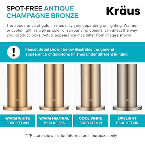 Image of Kraus Oletto Single Handle Kitchen Bar Faucet in Spot Free Antique Champagne Bronze, Kitchen Sink Faucets, KPF-2822SFACB