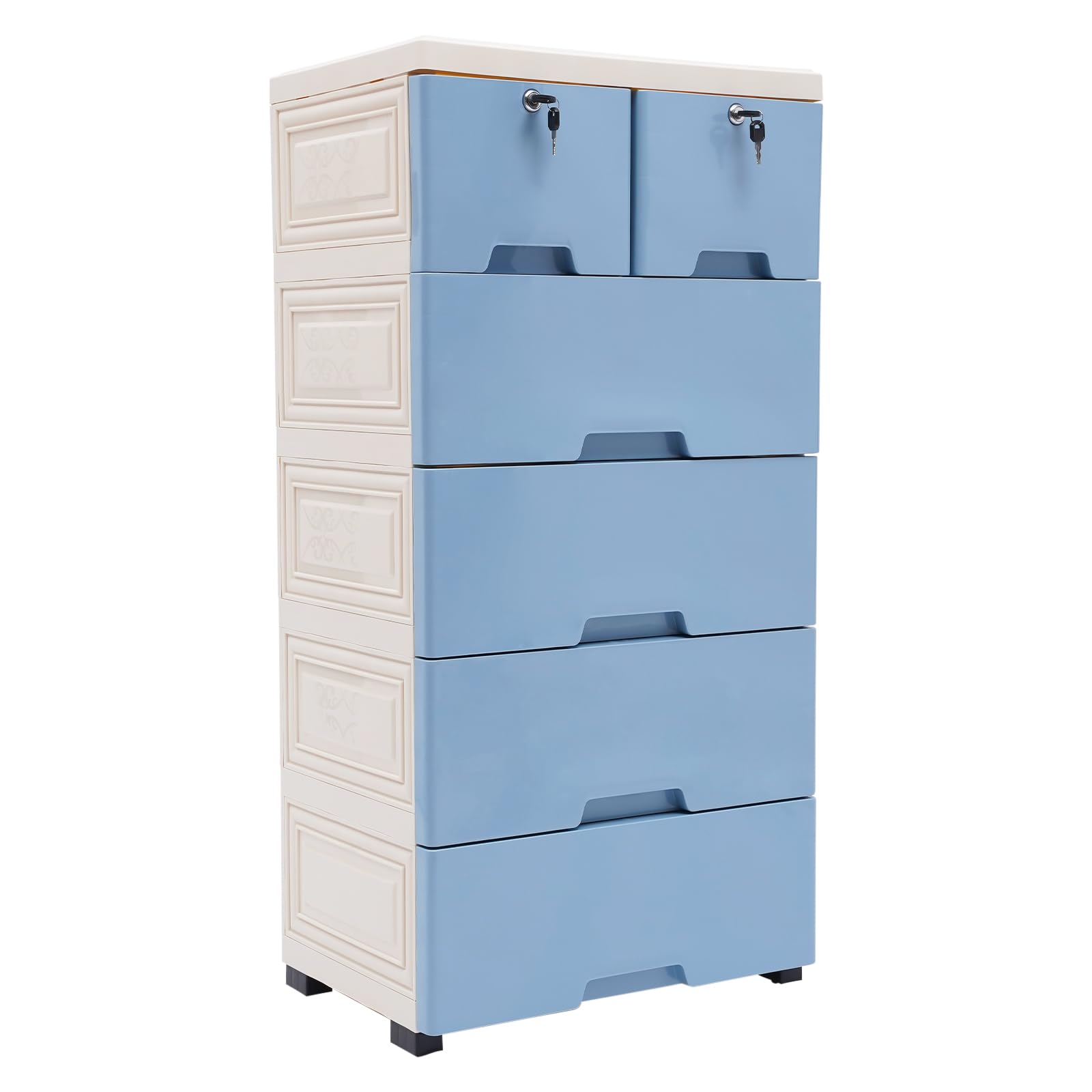 Meuble à 6 tiroirs plastique moderne mobile 102 cm
