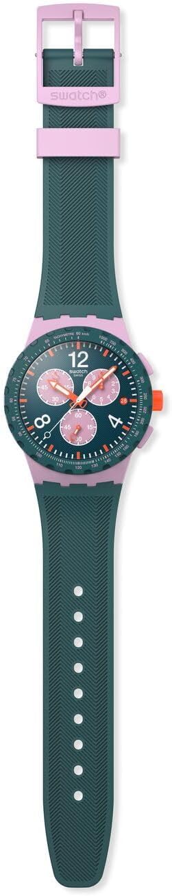 Swatch Unisex Casual Watch Green Polymer Quartz Moment of Rose