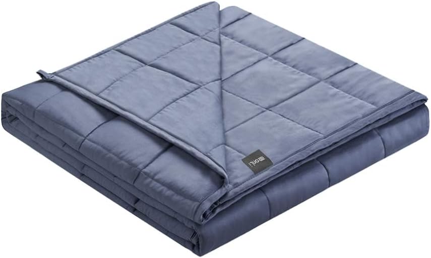 ZonLiCooling Weighted Blanket 25 lbs (80"x87" Grey Navy, King Size), Cool Summer Weighted Blanket for Adult, High Breathability Heavy Blanket with Premium Glass Beads