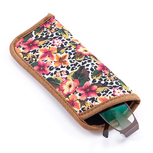 Image of TRIUMPH VISION Reading Glasses Pouch Eyeglass Sleeve Soft Case Slim 3 Pack | Alternative to Bulky Case Lightweight,Neoprene Lined Padded Protect Optical lens Slip in, Cute Pattern Portable for Daily Use
