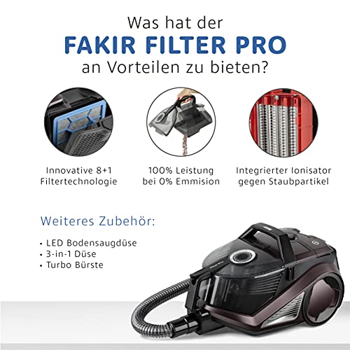 Fakir Filter Pro - Beutelloser Staubsauger mit 8-fach Filtertechnik I Leiser Staubsauger mit HEPA 13 Filter für… - Image 6