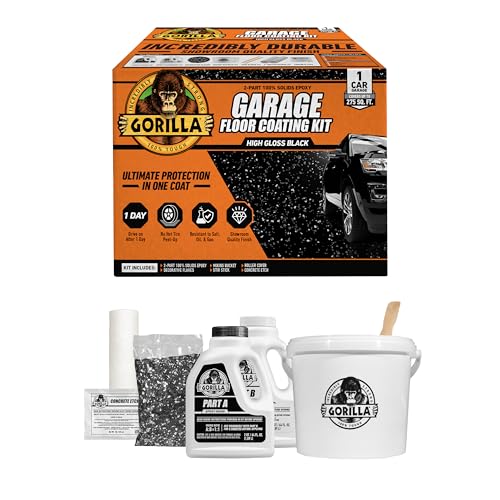 Gorilla Epoxy Garage Floor Coating (7 pc) Kit, 1-Car, Concrete