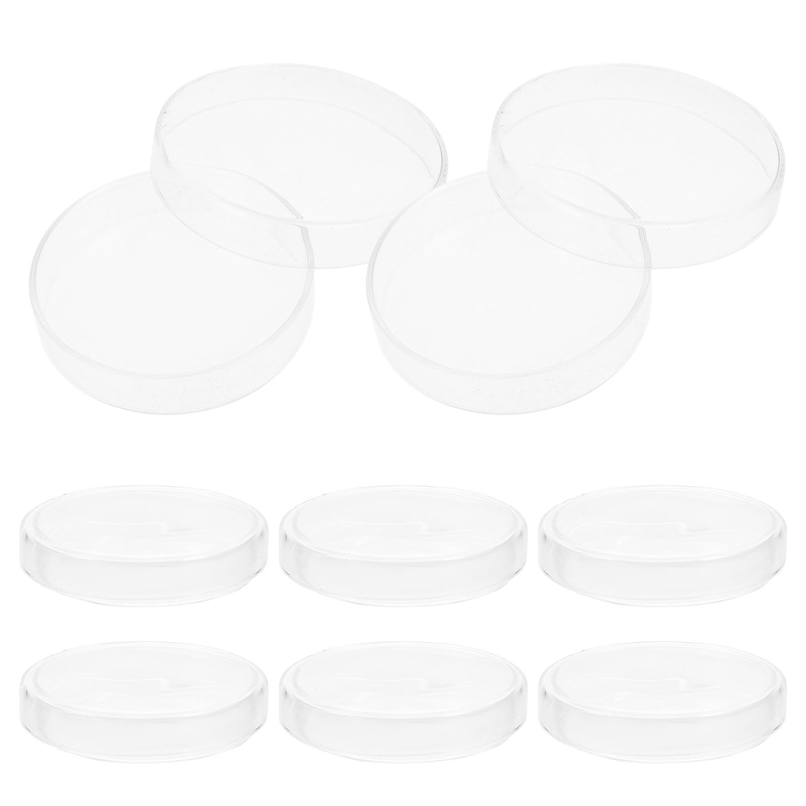 NUOBESTY Piastre di Petri in Vetro da 90mm Trasparenza Ottica 10 Pezzi con Coperchio per Coltura Cellulare Uniforme in Laboratorio Scientifico