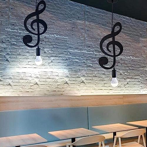 Plafonnier en Fer Note de Musique Éclairage Loft et Bar - 7