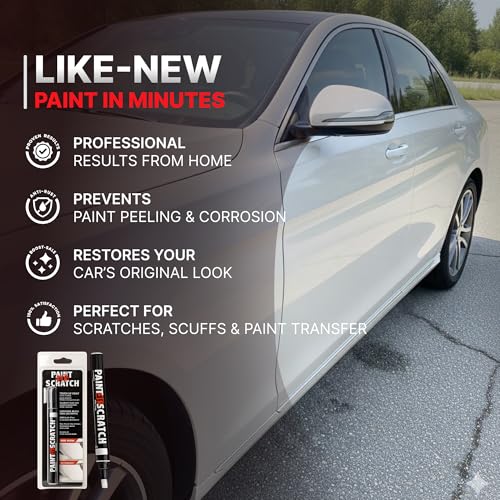 Image of Scratch Fix Black Metallic Touch Up Paint for Cars, Car Scratch Repair Pen | Black car paint pen for chips and scratches. Fast-drying gloss metallic automotive touchup paint for metal plastic fiberglass