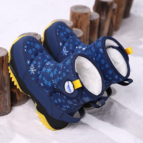 IWIHMIV Kids Cold Weather Boots Boys Outdoor Warm Comfortable Boots Non Slip Hiking Warm Winter Boots for Toddler Girls3