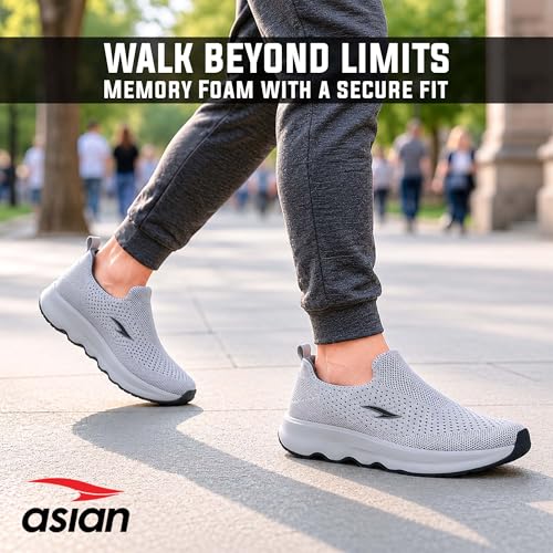 Image of ASIAN Men Wind PRO-08 Casual Wear and Walking Shoes Without Laces for Men & Boys with Upper Mesh Fabric - Lightweight, Comfortable, Breathable, and Perfect for Walking and Daily Use