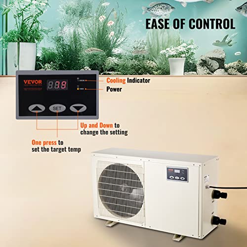 Vevor Hydroponic 1/3 Hp 2 Water Fish Tank Chiller, White #TOP4