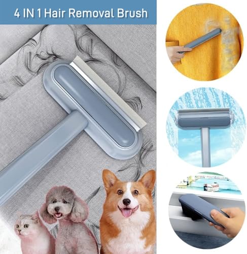 Tierhaarentferner, 4 in 1 Tierhaarentferner-Bürste für Katzenhaare und Hundehaare, Wiederverwendbare Fusselbürste für Kleidung, Teppich & Sofa