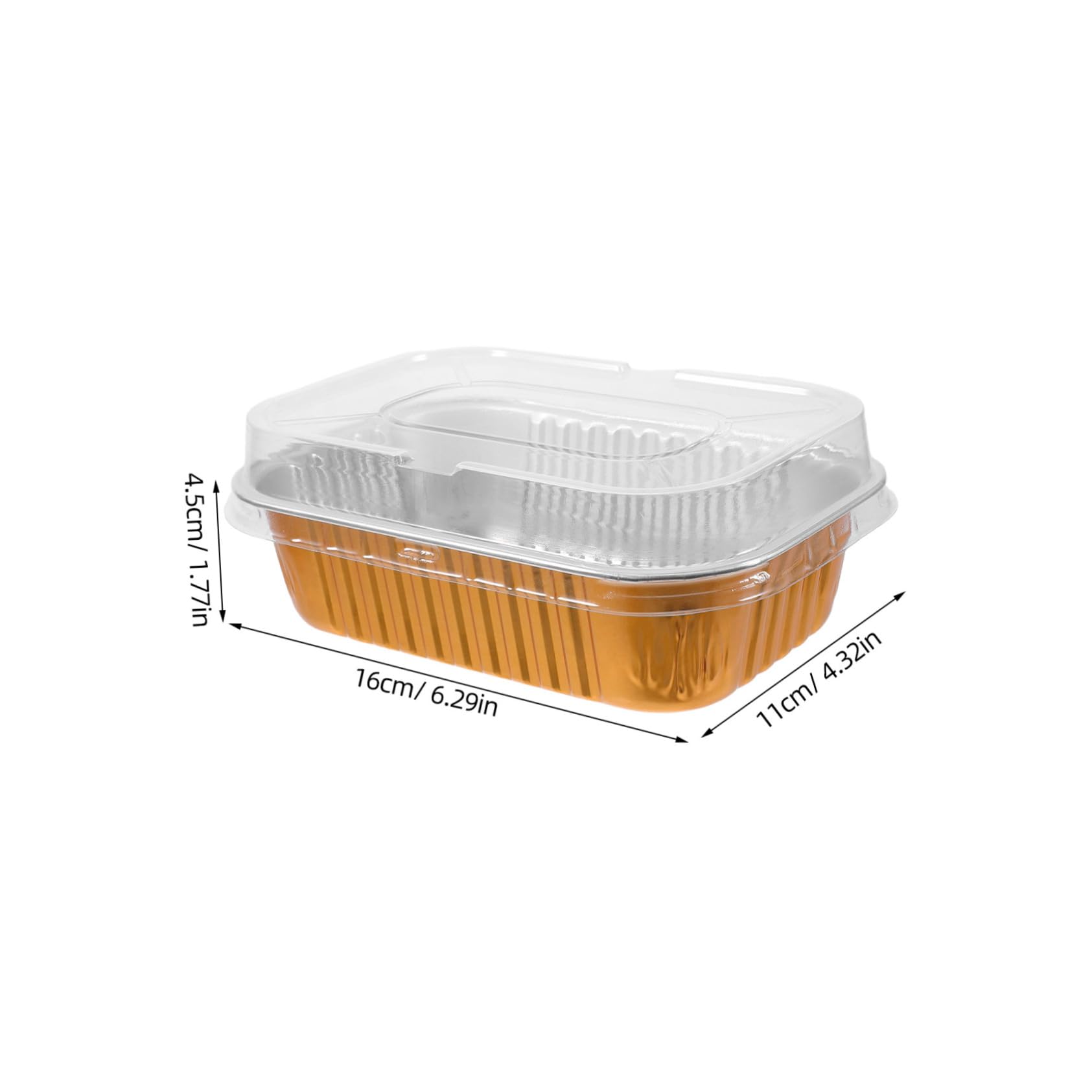 Cabilock 6Pcs Disposable Aluminum Foil Food Boxes with Lids Stackable Takeout Food Pans for Bbq Parties and Picnics and Compact Design Capacity