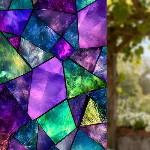 Image of Nuxovilar Abstract Irregular Glass Pattern Window Film 17.7x39.4 in PVC