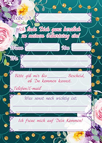12 Inviti Compleanno 10 Anni Bambina Fenicottero: Pronti Da Compilare, Fatti In Germania! - 2