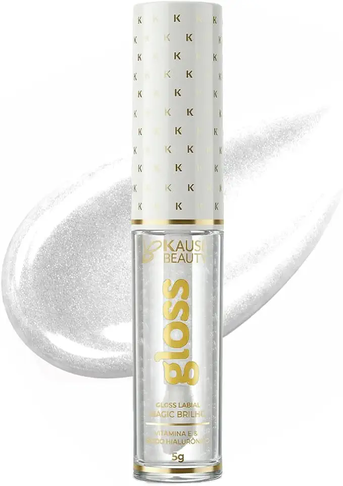 Linha Cristal Clear | Gloss Labial Cristal Clear KAUSE BE | Hidratação e Brilho Natural | Com Ácido Hialurônico e Vitamina E | Textura Confortável | Uso Diário