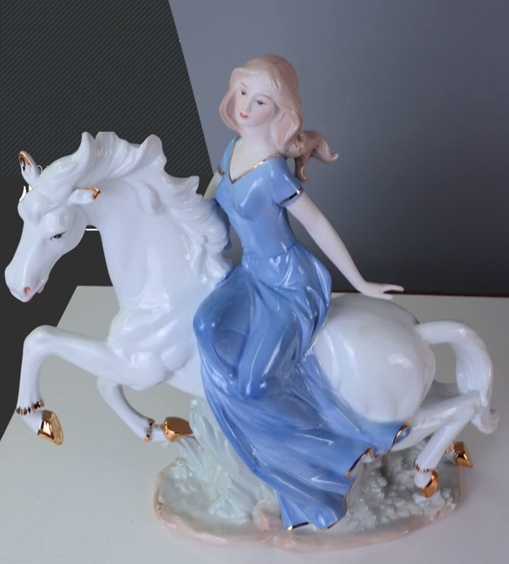 置物：【Auro Belcari】『Woman Horse Riding』 Amazon.com: ZXHStore Statue Figurines - Girl Riding The Horse