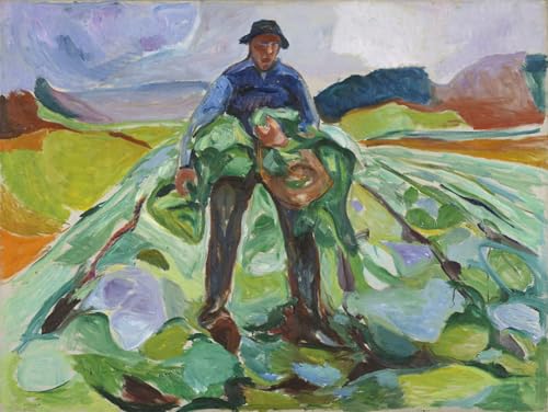 Peinture Munch L'homme au champ de choux toile premium