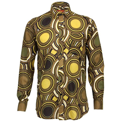 Chemise à Manches Longues au motif imprimé Vert 70 de Cercles vintage