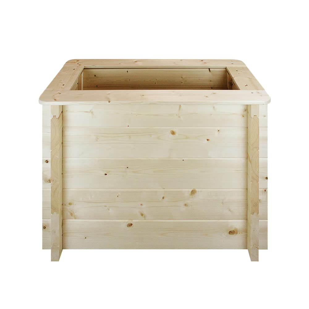 TIMBELA Carre Potager Exterieur Bois - Jardinieres Exterieur pour Jardin, Balcon, Terrasse – pour Fleurs, Herbes aromatiques, Légumes- Bois Massif pin/épicéa 28 mm, 78x38xH57 cm, M612