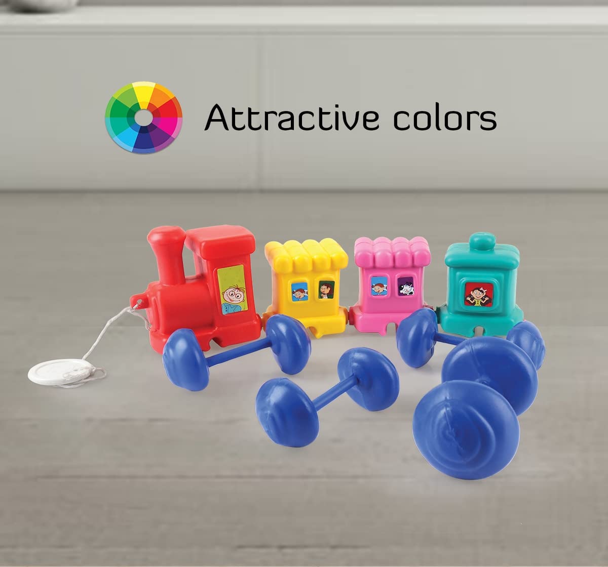 Shooting star Wobble Wagon Train Plastic Toys for Baby Multicolor 1Y+ - Image 4 thumbnail